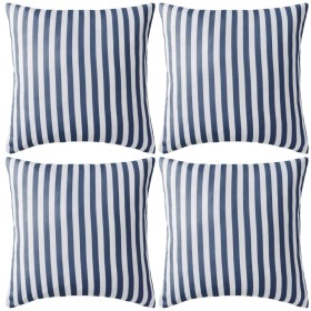 Striped outdoor cushions 45x45 cm navy blue 4 units by , Cushions - Ref: Foro24-132307, Price: 54,37 €, Discount: %