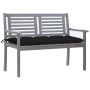 2-seater garden bench in gray eucalyptus wood and 120 cm cushion by , garden benches - Ref: Foro24-3061045, Price: 162,43 €, ...