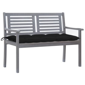 Banco de jardín 2 plazas madera eucalipto gris y cojín 120 cm de , Bancos de jardín - Ref: Foro24-3061045, Precio: 162,99 €, ...