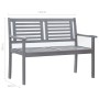 Banco de jardín 2 plazas madera eucalipto gris y cojín 120 cm de , Bancos de jardín - Ref: Foro24-3061045, Precio: 162,43 €, ...