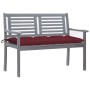 2-seater garden bench in gray eucalyptus wood and 120 cm cushion by , garden benches - Ref: Foro24-3061047, Price: 190,94 €, ...