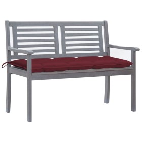 Banco de jardín 2 plazas madera eucalipto gris y cojín 120 cm de , Bancos de jardín - Ref: Foro24-3061047, Precio: 162,99 €, ...