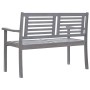 2-seater garden bench in gray eucalyptus wood and 120 cm cushion by , garden benches - Ref: Foro24-3061047, Price: 162,99 €, ...