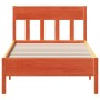 Estructura cama con cabecero madera pino marrón cera 90x190 cm de , Camas y somieres - Ref: Foro24-842677, Precio: 88,27 €, D...