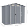 Galvanized steel garden shed in gray, 205x129x183 cm by vidaXL, Sheds - Ref: Foro24-46298, Price: 311,15 €, Discount: %