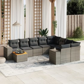 10-teiliges Gartensofa-Set mit grauen synthetischen Rattankissen von , Gartensets - Ref: Foro24-3225612, Preis: 668,04 €, Rab...