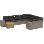 Set de sofás de jardín 10 pzas con cojines ratán sintético gris de , Conjuntos de jardín - Ref: Foro24-3225612, Precio: 652,5...