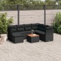 8-teiliges Gartensofa-Set und schwarze synthetische Rattankissen von , Gartensets - Ref: Foro24-3256090, Preis: 526,59 €, Rab...