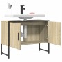 Bathroom sink cabinet engineered wood Sonoma oak 80x33x60 cm by , Dressing tables - Ref: Foro24-842462, Price: 63,14 €, Disco...