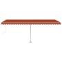 Toldo automático LED sensor de viento naranja marrón 600x300 cm de , Toldos - Ref: Foro24-3069615, Precio: 901,14 €, Descuent...