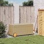 Garden storage box with wheels PE rattan beige mix 190L by , Outdoor storage boxes - Ref: Foro24-365327, Price: 113,91 €, Dis...