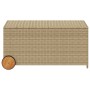 Garden storage box with wheels PE rattan beige mix 190L by , Outdoor storage boxes - Ref: Foro24-365327, Price: 113,91 €, Dis...