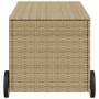 Garden storage box with wheels PE rattan beige mix 190L by , Outdoor storage boxes - Ref: Foro24-365327, Price: 113,91 €, Dis...