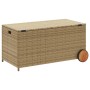 Garden storage box with wheels PE rattan beige mix 190L by , Outdoor storage boxes - Ref: Foro24-365327, Price: 113,91 €, Dis...