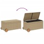 Garden storage box with wheels PE rattan beige mix 190L by , Outdoor storage boxes - Ref: Foro24-365327, Price: 113,91 €, Dis...