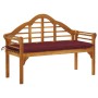 Queen garden bench with cushion solid acacia wood 135 cm by , garden benches - Ref: Foro24-3061428, Price: 225,81 €, Discount: %