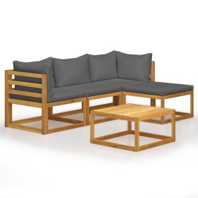 Garden furniture and cushions set 5 pieces solid acacia wood by vidaXL, Garden sets - Ref: Foro24-45914, Price: 479,52 €, Dis...