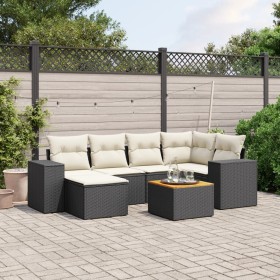 7-piece garden dining set and black synthetic rattan cushions by , Garden sets - Ref: Foro24-3225545, Price: 450,69 €, Discou...