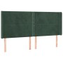 Cabecero con LED de terciopelo verde oscuro 163x16x118/128 cm de , Cabeceros y pies de cama - Ref: Foro24-3123965, Precio: 13...