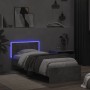 Concrete gray LED lights headboard bed frame 75x190 cm by , Beds and slatted bases - Ref: Foro24-838844, Price: 104,01 €, Dis...