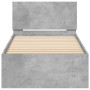 Estructura de cama cabecero luces LED gris hormigón 75x190 cm de , Camas y somieres - Ref: Foro24-838844, Precio: 104,01 €, D...