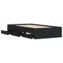 Black engineered wood bed with drawers 75x190 cm by , Beds and slatted bases - Ref: Foro24-3207330, Price: 141,46 €, Discount: %