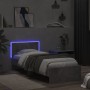 Concrete gray LED lights headboard bed frame 90x190 cm by , Beds and slatted bases - Ref: Foro24-838837, Price: 105,52 €, Dis...