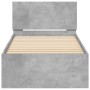 Concrete gray LED lights headboard bed frame 90x190 cm by , Beds and slatted bases - Ref: Foro24-838837, Price: 105,52 €, Dis...