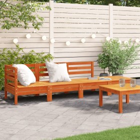 4-seater garden sofa solid wax brown pine wood by , Modular outdoor sofas - Ref: Foro24-838051, Price: 142,99 €, Discount: %