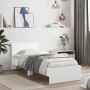 Bed frame with headboard and white LED lights 90x190 cm by , Beds and slatted bases - Ref: Foro24-838834, Price: 112,51 €, Di...