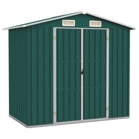 Garden shed made of green galvanized steel, 205x129x183 cm. by vidaXL, Sheds - Ref: Foro24-46297, Price: 302,38 €, Discount: %