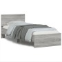 Estructura de cama cabecero luces LED gris Sonoma 75x190 cm de , Camas y somieres - Ref: Foro24-838846, Precio: 107,22 €, Des...