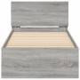 Bed frame headboard LED lights Sonoma gray 75x190 cm by , Beds and slatted bases - Ref: Foro24-838846, Price: 107,22 €, Disco...