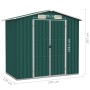 Garden shed made of green galvanized steel, 205x129x183 cm. by vidaXL, Sheds - Ref: Foro24-46297, Price: 302,38 €, Discount: %