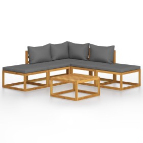 Garden furniture and cushions set 6 pieces solid acacia wood by vidaXL, Garden sets - Ref: Foro24-45913, Price: 550,99 €, Dis...