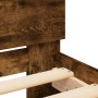 Bed frame headboard LED lights smoked oak 75x190 cm by , Beds and slatted bases - Ref: Foro24-838845, Price: 104,01 €, Discou...