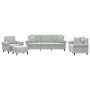 Sofa set with cushions 4 pieces light gray velvet by , Sofas - Ref: Foro24-3202200, Price: 762,94 €, Discount: %