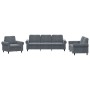 Dark gray velvet 3-piece sofa set with cushions by , Sofas - Ref: Foro24-3202171, Price: 722,99 €, Discount: %