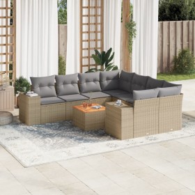 9-teiliges Gartensofa-Set mit beigen synthetischen Rattankissen von , Gartensets - Ref: Foro24-3257704, Preis: 711,99 €, Raba...