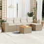 Garden sofa set with cushions 6 pieces beige synthetic rattan by , Garden sets - Ref: Foro24-3257752, Price: 457,67 €, Discou...