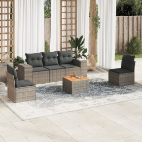 6-teiliges Gartenmöbel-Set und graue synthetische Rattankissen von , Gartensets - Ref: Foro24-3225388, Preis: 384,18 €, Rabat...