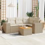 Gartensofa-Set mit Kissen, 5-teilig, beiges synthetisches Rattan von , Gartensets - Ref: Foro24-3257759, Preis: 422,96 €, Rab...