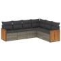 Set de muebles de jardín 6 pzas y cojines ratán sintético gris de , Conjuntos de jardín - Ref: Foro24-3260086, Precio: 432,31...