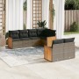 7-teiliges Gartensofa-Set mit grauen PE-Rattan-Kissen von , Gartensets - Ref: Foro24-3260226, Preis: 571,23 €, Rabatt: %