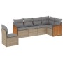 Gartensofa-Set mit Kissen, 6-teilig, beiges synthetisches Rattan von , Gartensets - Ref: Foro24-3260099, Preis: 471,33 €, Rab...