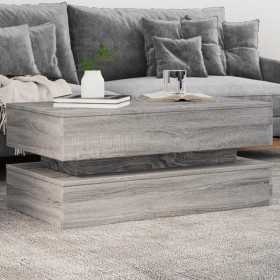 Coffee table with LED lights Sonoma gray 90x50x40 cm by , Coffee table - Ref: Foro24-839866, Price: 111,45 €, Discount: %