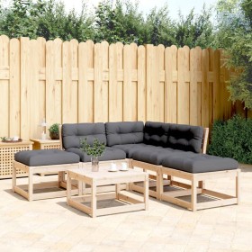 5-teilige Gartensofagarnitur mit Kissen aus massivem Kiefernholz von , Gartensets - Ref: Foro24-3216960, Preis: 417,33 €, Rab...