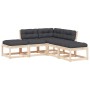 5-piece garden sofa set with solid pine wood cushions by , Garden sets - Ref: Foro24-3216960, Price: 417,33 €, Discount: %