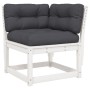 5-teiliges Gartensofa-Set mit Kissen aus massivem weißem Kiefernholz von , Gartensets - Ref: Foro24-3216976, Preis: 577,39 €,...