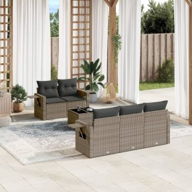 6-piece garden furniture set and gray synthetic rattan cushions by , Garden sets - Ref: Foro24-3252237, Price: 569,11 €, Disc...